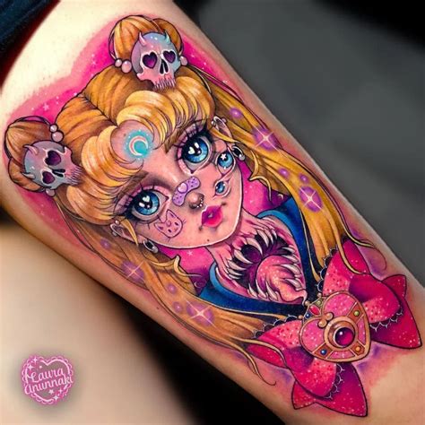 mujer tatuajes anime|Tatuajes femeninos de anime